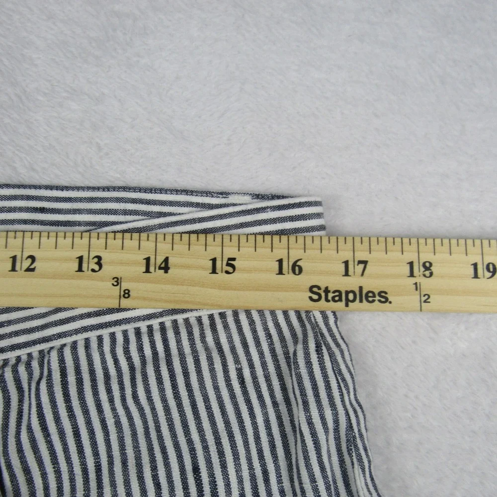 Alex Crane Cham Pants Mens 32 Blue White Stripe NEW 100% Linen Breezy Trousers